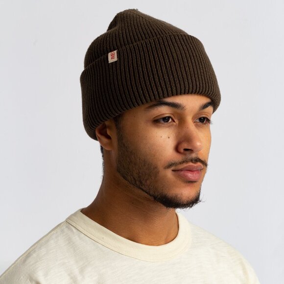 BNWT Revolution of 1995 - Big Fold Up Organic Cotton Beanie - Army Green /Unisex - Picture 3 of 5